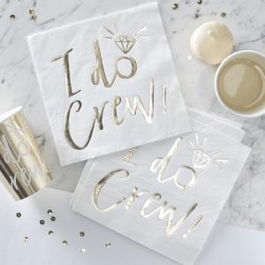 Gold Foiled I Do Crew Foiled Paper Napkins - I Do Crew