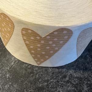Kraft/Pink Modern Heart Dot Label​