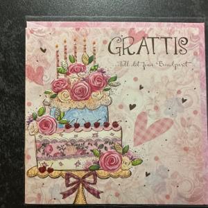 "Grattis till det fina brudparet" textkort