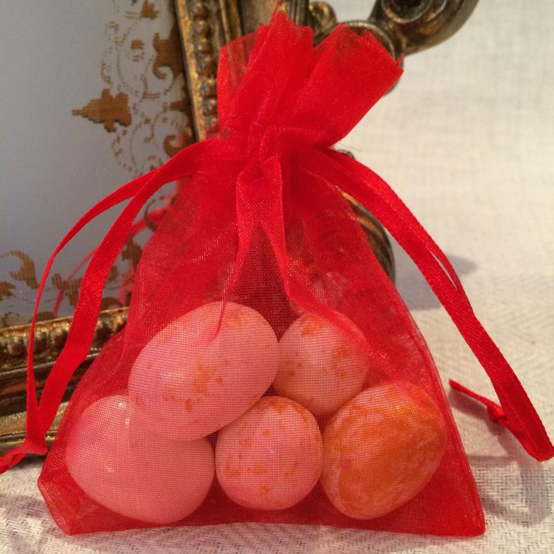 Red Organza Gift Bags - röda organzapåsar