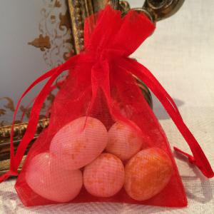 Red Organza Gift Bags - röda organzapåsar