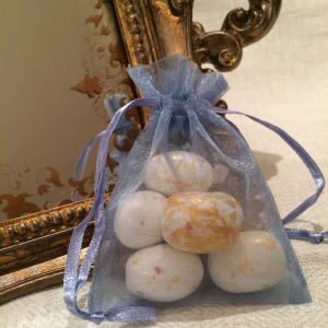 Periwinkle Organza Gift Bags - havsblåa organzapåsar