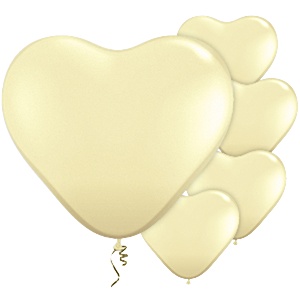 Ivory Silk Mini Heart Balloons