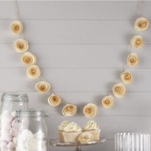 Ivory Paper Flower Garland Decoration - Vintage Affair