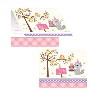 Happi Woodland Girl Invitations