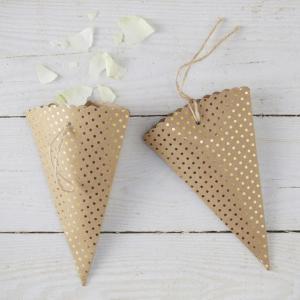 Gold Foiled Confetti Cones - Kraft Perfection