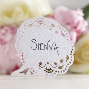 Lace Birds Place Cards - Vintage Lace