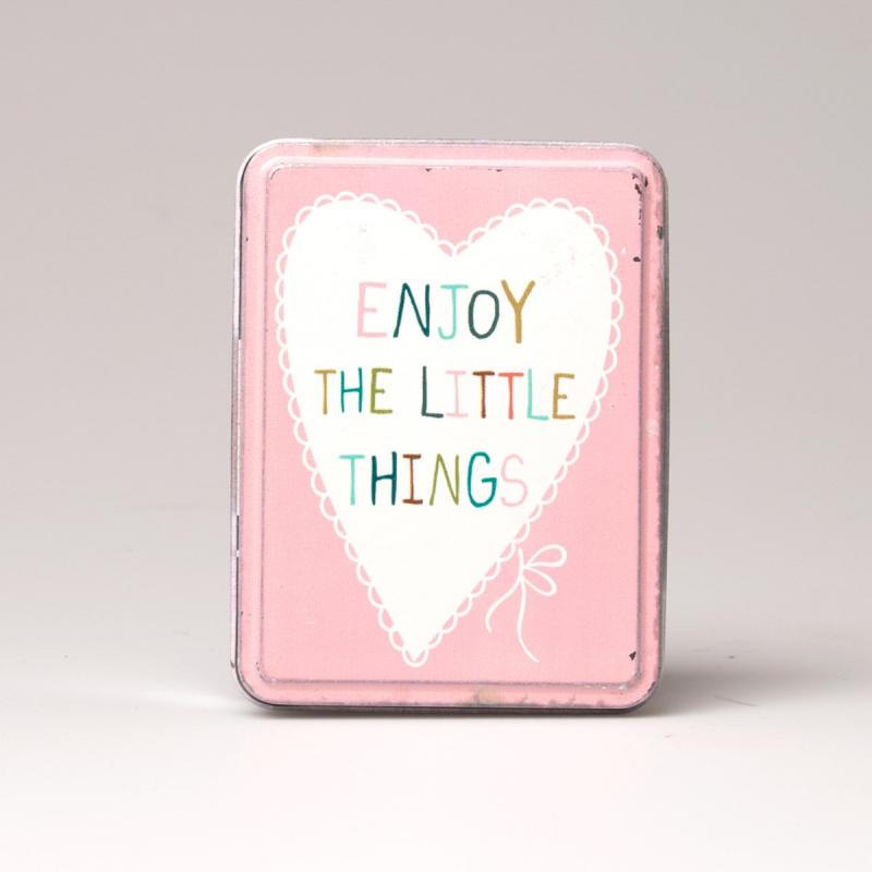 Enjoy The Little Things Tin - plåtask med text