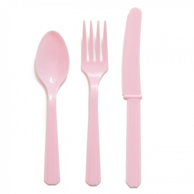 New Baby Pink Party Plastic Cutlery