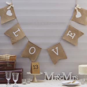 Love Hessian Bunting - Vintage Affair