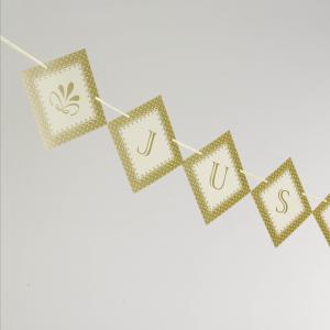 Just Married Bunting - Chic Boutiqe Ivory & Gold