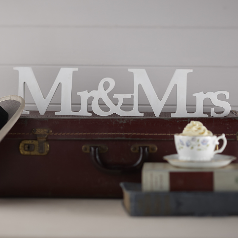 Mr & Mrs Freestanding Wooden Sign - Vintage Affair
