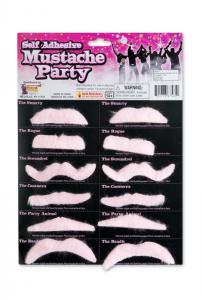 Hen Night Party Pink Mustaches Map - rosa mustascher till möhippan