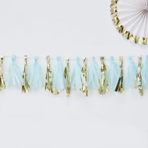 Blue And Gold Tassel Garland - Oh Baby!