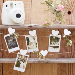 Wooden Heart Peg And String Set - Rustic Country