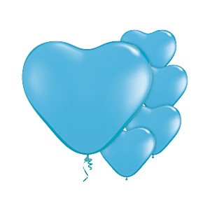 Pale Blue Mini Heart Balloons