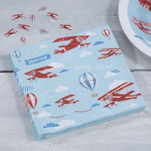 Vintage Plane Paper Napkins - Flying High