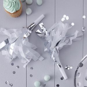 White & Silver Foil Party Horns - Pick & Mix