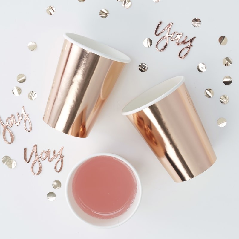 Rose Gold Foiled Paper Cups - Pick & Mix