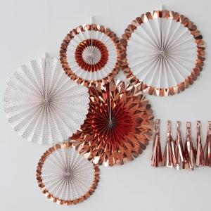 Rose Gold Fan Decorations - Pick & Mix