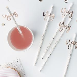 Rose Gold Yay! Paper Straws - Pick & Mix