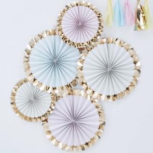 Gold Foiled Pastel Fan Decorations - Pick & Mix Pastel