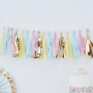 Pastel & Gold Tassel Garland - Pick & Mix Pastel
