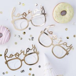Gold Foiled Hooray Fun Glasses - Pick & Mix Pastel