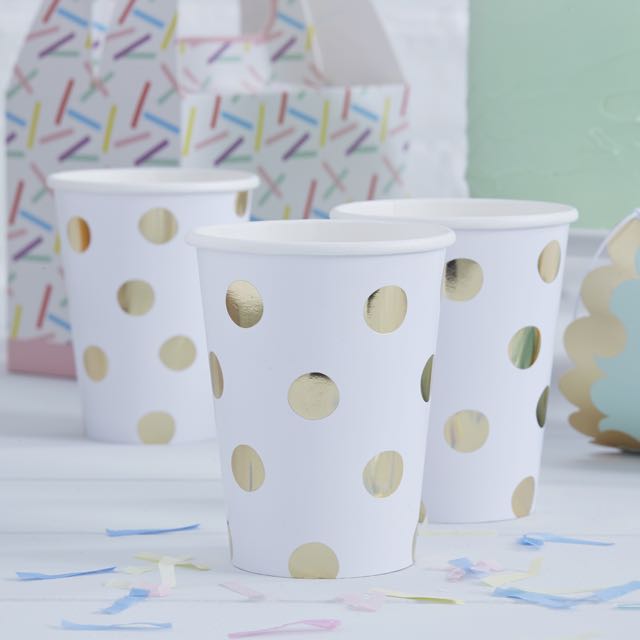 Gold Foiled Polka Dot Paper Cups - Pick & Mix