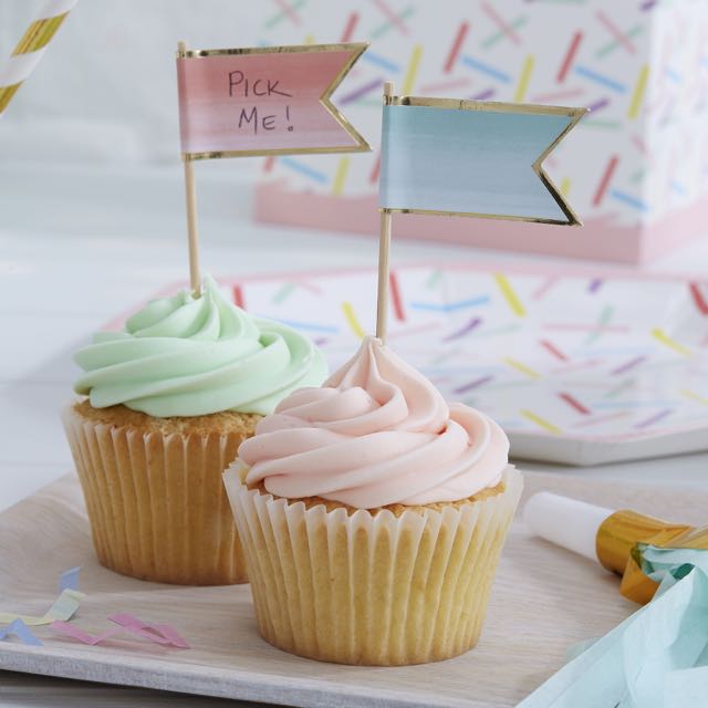 Ombre & Gold Foiled Cupcake Sticks - Pick & Mix