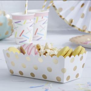 Gold Foiled Polka Dot Food Trays - Pick & Mix