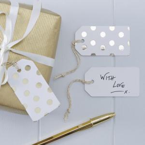 Foiled Gold Polka Dot Luggage Tags - Pick & Mix