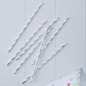 Silver Metallic Paper Straws - Pick & Mix