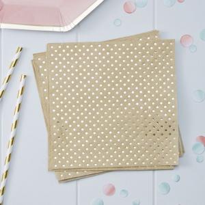Gold Foiled & Kraft Paper Napkins - Pick & Mix