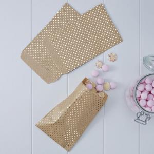 Gold Foiled Polka Dot Kraft Treat Bags - Pick & Mix