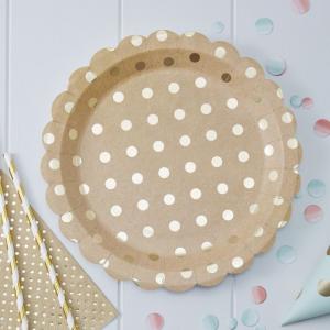 Gold Foiled Kraft Paper Plates - Pick & Mix