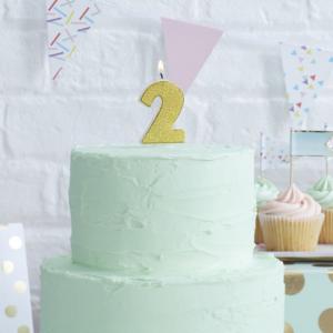 Gold Glitter 2 Number Candle - Pick & Mix