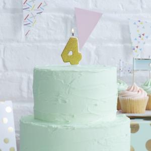 Gold Glitter 4 Number Candle - Pick & Mix