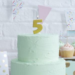 Gold Glitter 5 Number Candle - Pick & Mix