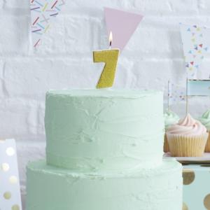 Gold Glitter 7 Number Candle - Pick & Mix