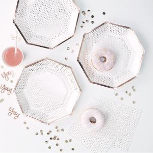 Rose Gold Foiled Spotty Paper Plate - Pick & Mix