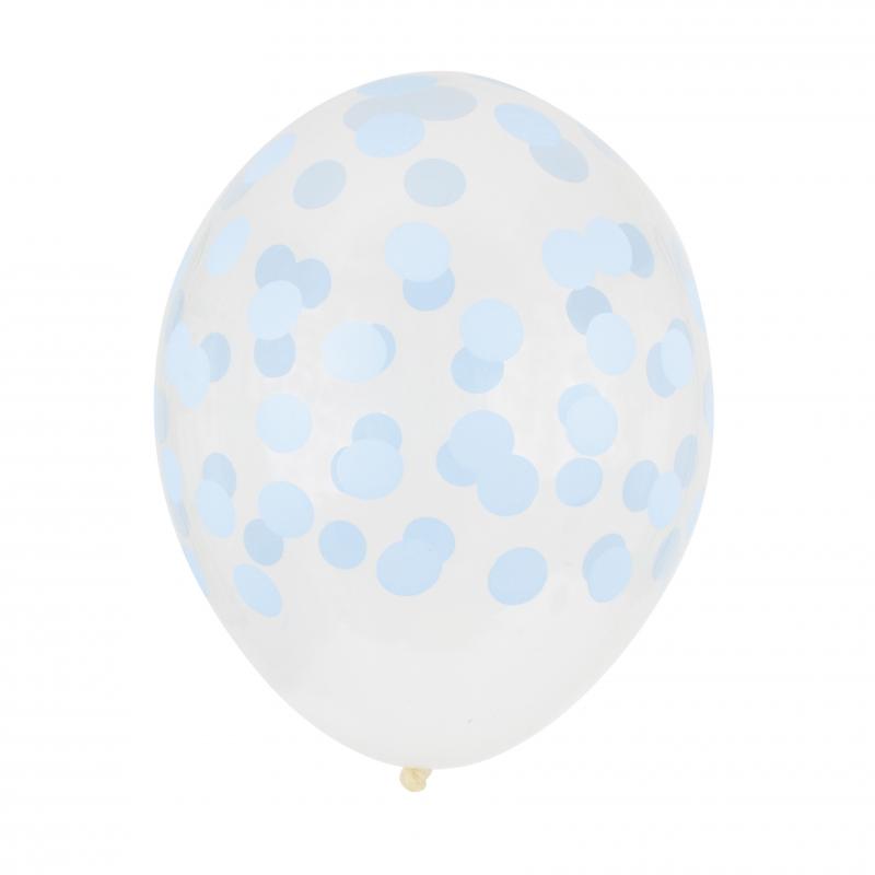 Light Blue Printed Confetti Balloons