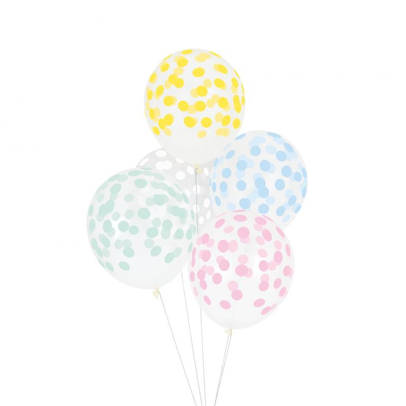 Pastel Printed Confetti Balloons