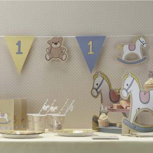 1st Birthday Blue Bunting - Rock-a-bye