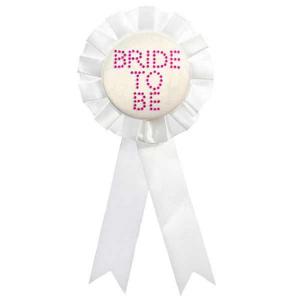 White Bride to Be Diamante Rosette