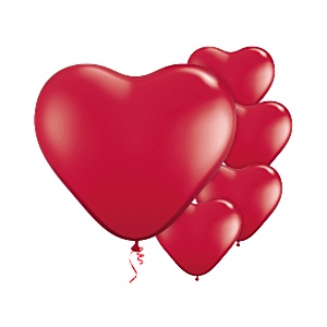 Ruby Red Heart Balloons