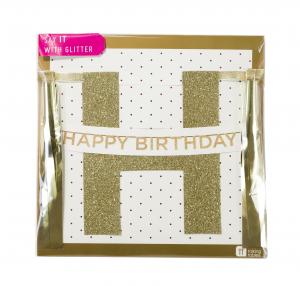 Say It With Glitter ' Happy Birthday' Banner