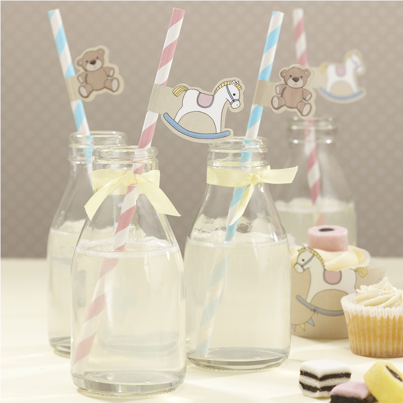Paper Straws with Flags - Rock-a-bye Baby