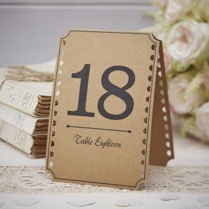 Brown Kraft Table Numbers 13-24 - Vintage Affair