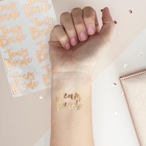 Rose Gold Team Bride Temporary Tattoos - Team Bride